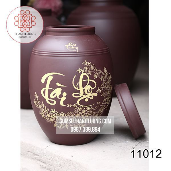 Chum Rượu Đẹp Phong Thủy Bát Tràng 15L - 11012