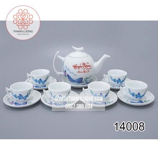 Bộ Ấm Chén In Logo Tri Ân Thầy Cô Bát Tràng