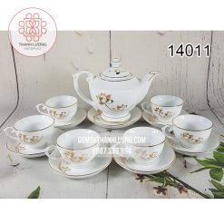 In Logo Lên Bộ Ấm Chén Vàng Kim
