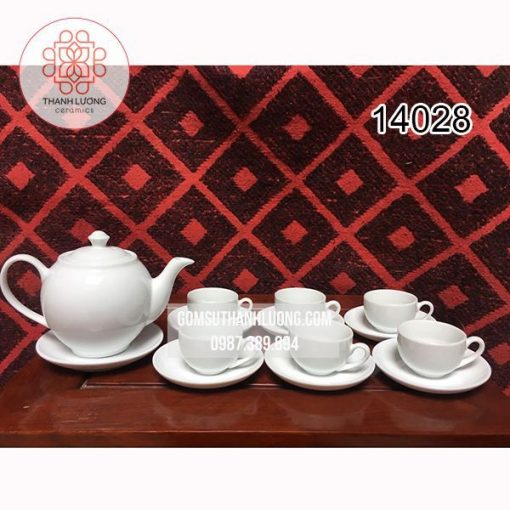 Bộ Ấm Chén Inlogo Dáng Minh Long Bát Tràng