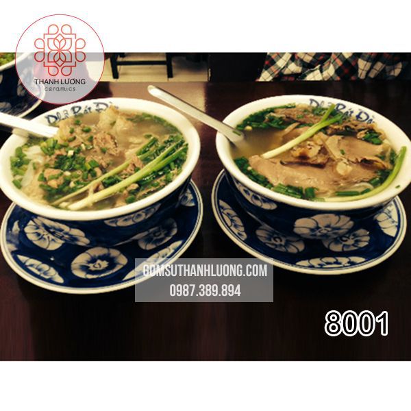 Tô Đựng Phở Hoa Vẽ Tay Bát Tràng-8001 