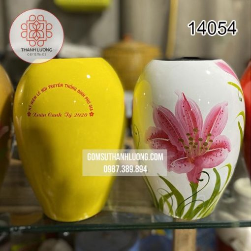Lọ Hoa Sơn Mài Inlogo Bát Tràng