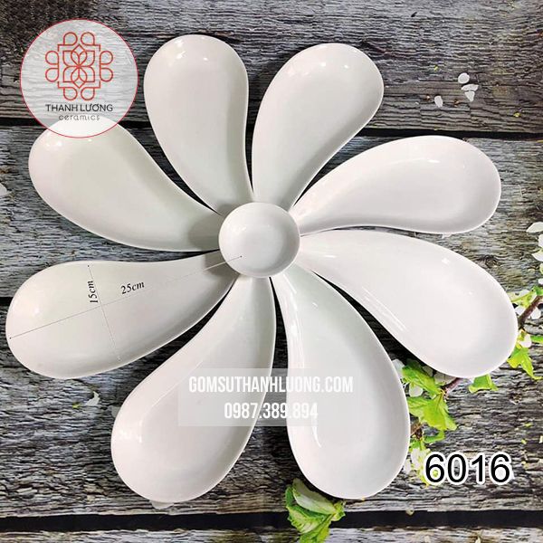 Bộ Đĩa Hoa 8 Cánh Bát Tràng - 6016