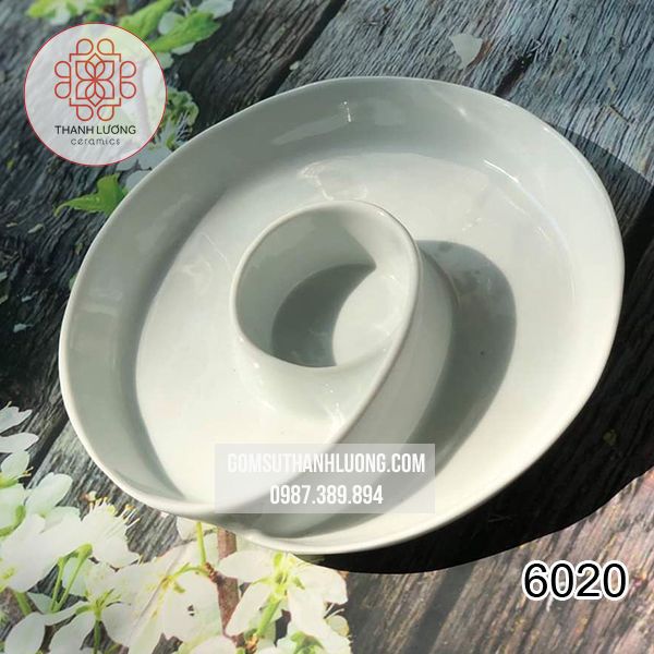 Đĩa Sứ Xoắn Bát Tràng Hoa Hồng - 6020